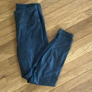 NWOT Czy Yoga faux leather/mesh blue/green Sz L(12) Leggings